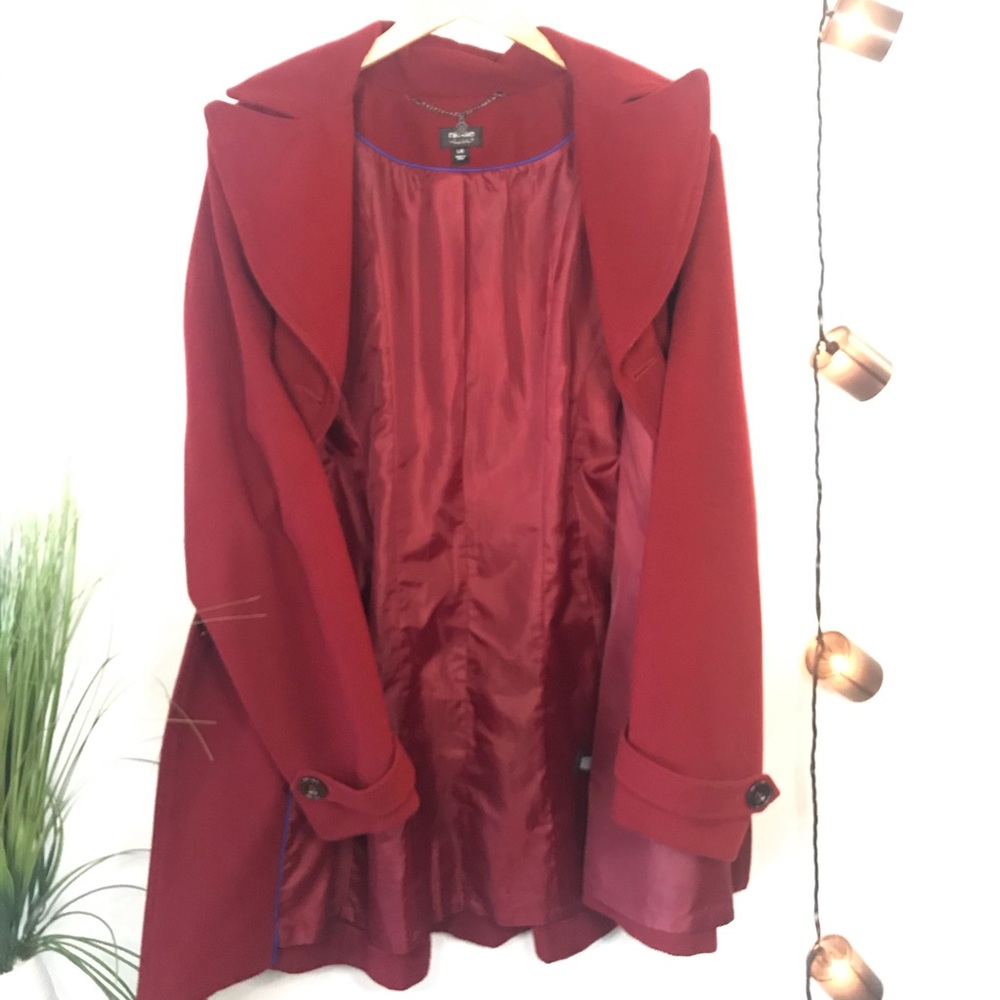 Nicole Miller Red & Black Peacoat - Picture 6 of 8